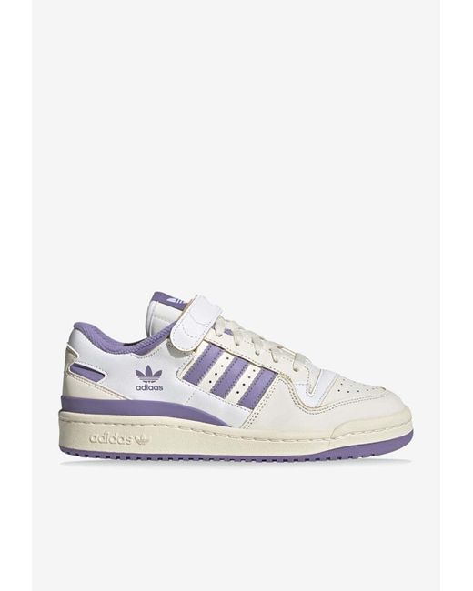 Adidas Originals White Forum 84 Leather Low-Top Sneakers