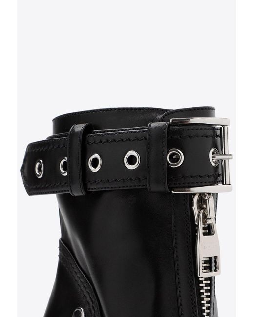 Alexander McQueen Black 90 Leather Ankle Boots