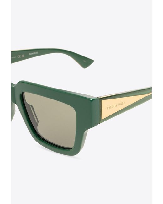 Bottega Veneta Green Tri-Fold Square Sunglasses
