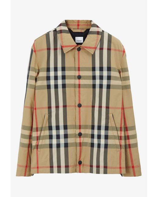 Burberry Natural Check-Pattern Shirt Jacket for men