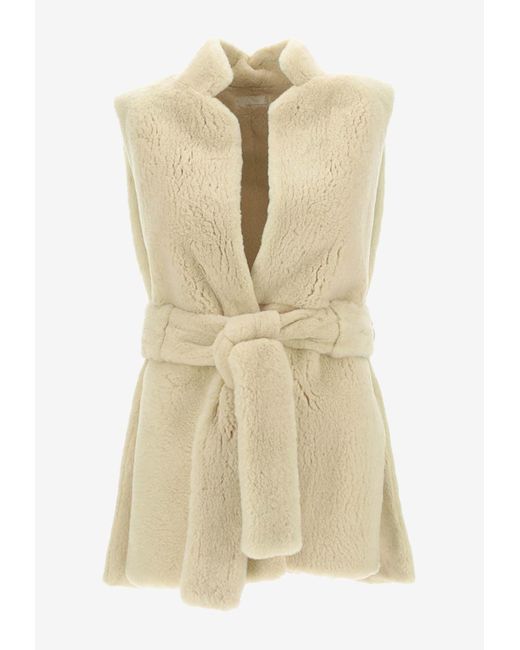 The Row Natural Mink Belted Gilet