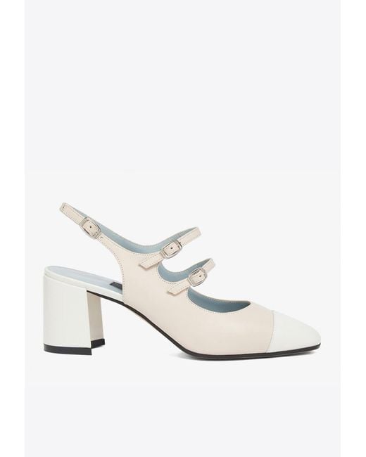 CAREL PARIS White Papaya Babydoll 60 Slingback Pumps