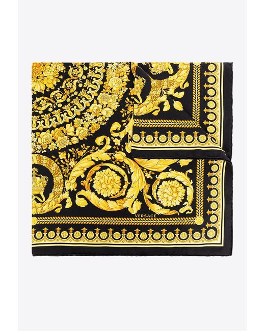 Versace Metallic Barocco Large Silk Foulard