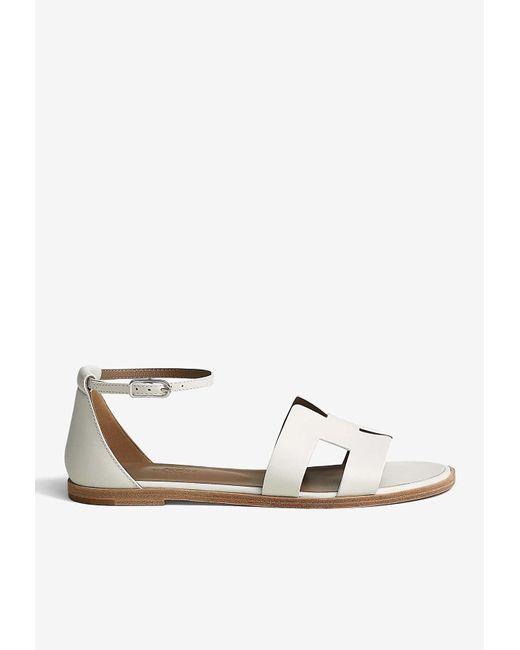 Hermès White Santorini Sandals