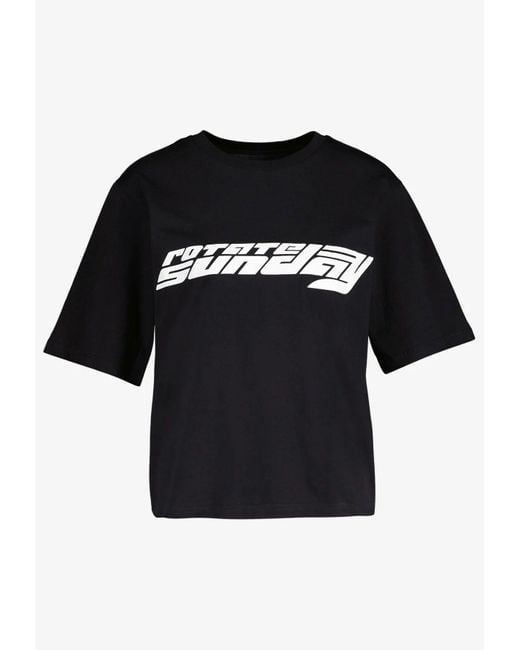 ROTATE BIRGER CHRISTENSEN Logo Print Oversized T-shirt in Black | Lyst