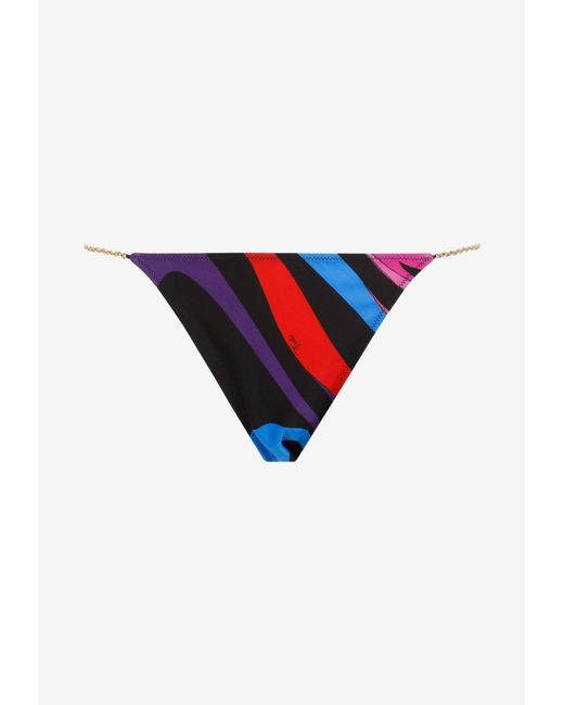 Emilio Pucci Blue Marmo-Print Bikini Bottoms