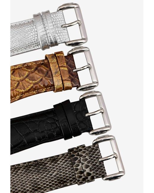 MUREX Gray Diamond Paved Watch With Interchangeable Straps