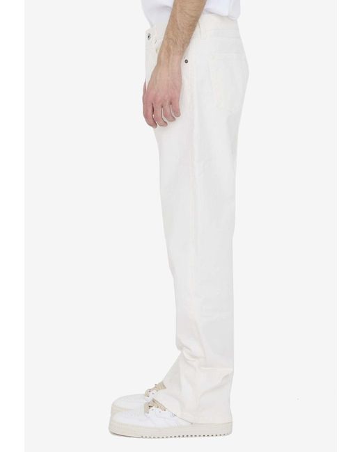 Off-White c/o Virgil Abloh White 90S Straight-Leg Logo Jeans for men
