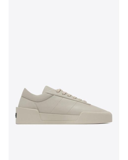 Fear Of God White Aerobic Low-Top Leather Sneakers for men
