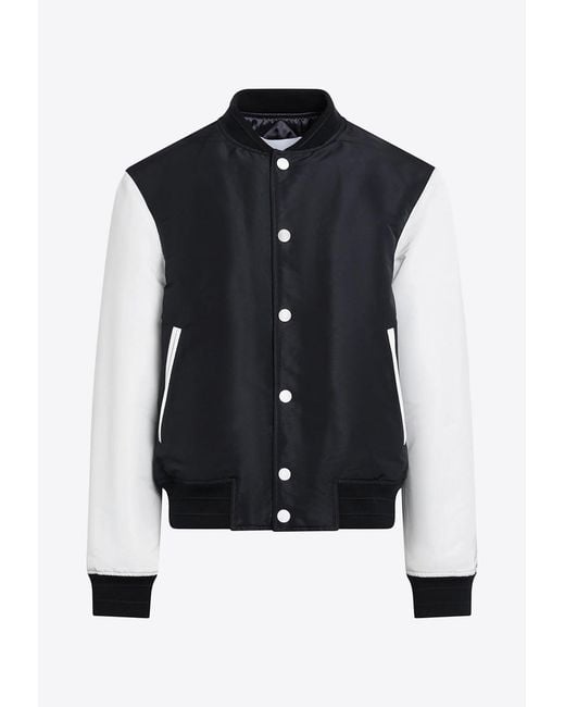 Givenchy Black Satin Varsity Bomber Jacket for men