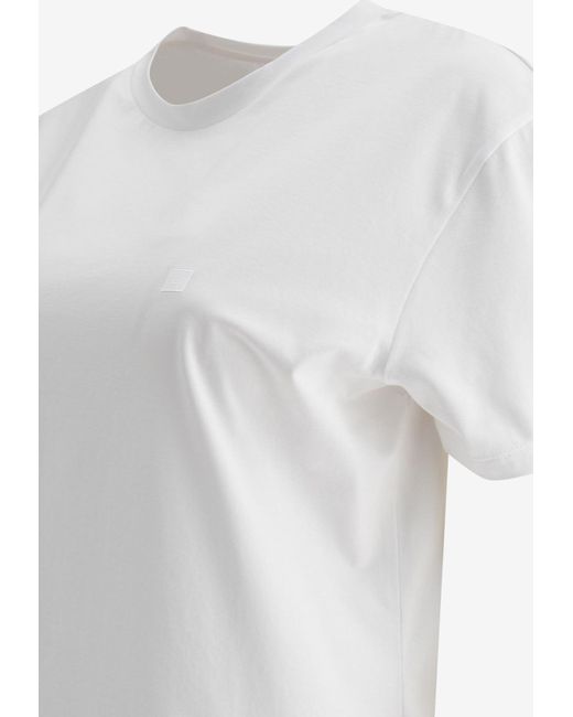 Acne White Face Patch Logo T-Shirt