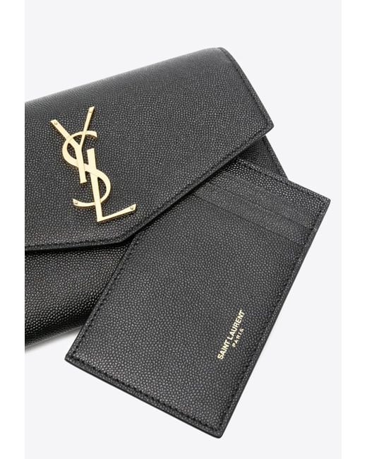 Saint Laurent White Uptown Leather Clutch Bag