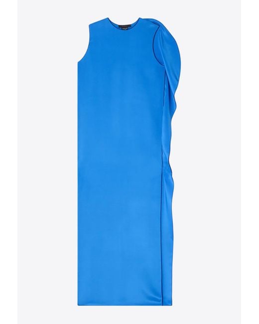 Max Mara Odessa Silk Sleeveless Maxi Dress in Blue | Lyst