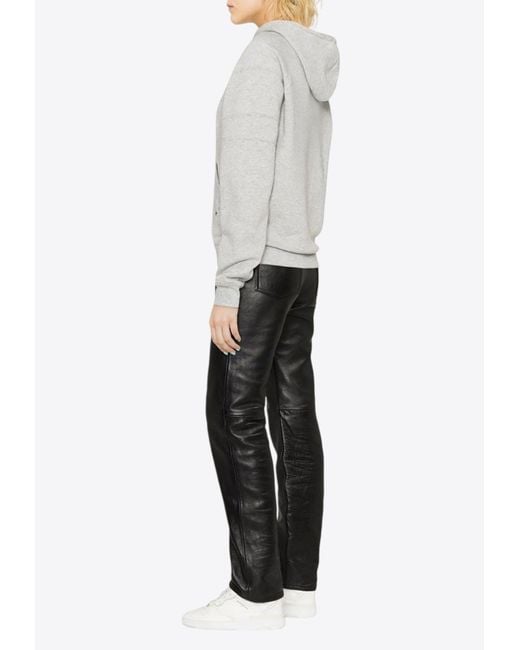 Saint Laurent Gray Premium Hoodie With Drawstring
