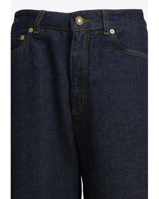 Givenchy Blue Basic Logo-Patch Cocoon Jeans