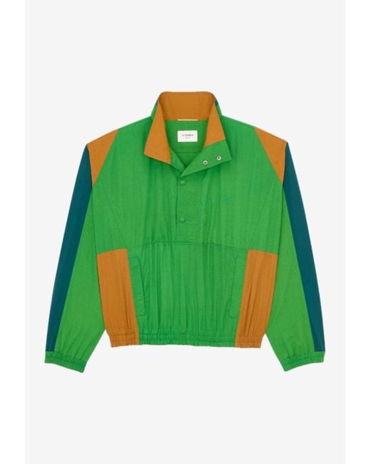 Saint Laurent Green Cassandre High-Neck Jacket