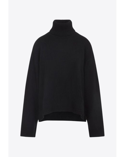 Frankie Shop Black Rhea Trapeze Turtleneck Pullover