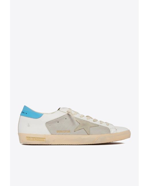 Golden Goose Deluxe Brand White Super-Star Paneled Low-Top Sneakers for men