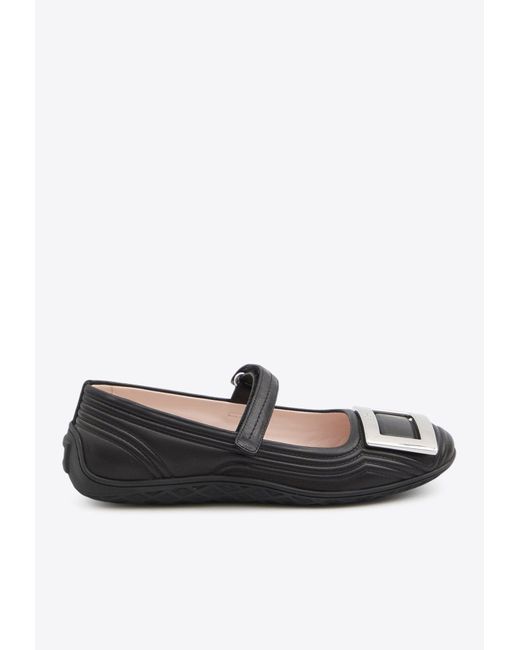 Roger Vivier White Viv' Low Mary-Jane Ballet Flats