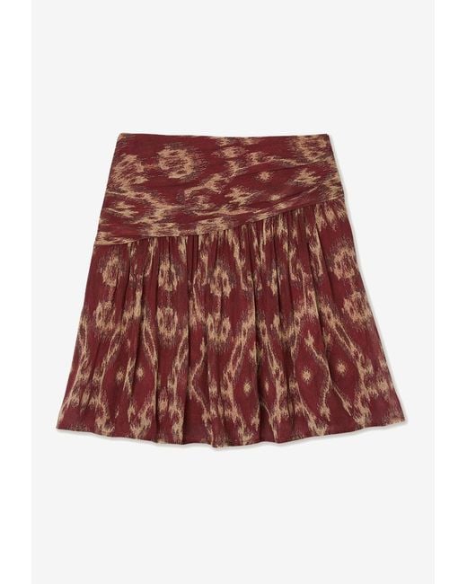 Ba&sh Brown Mina Printed Mini Skirt
