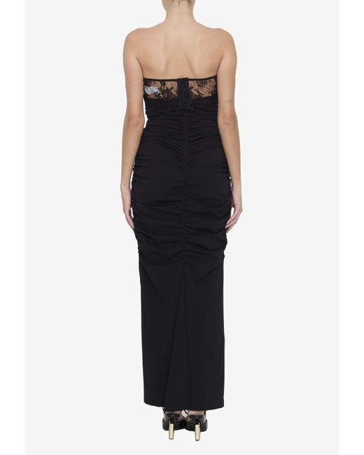 Dolce & Gabbana Black Corset-Detailed Maxi Dress