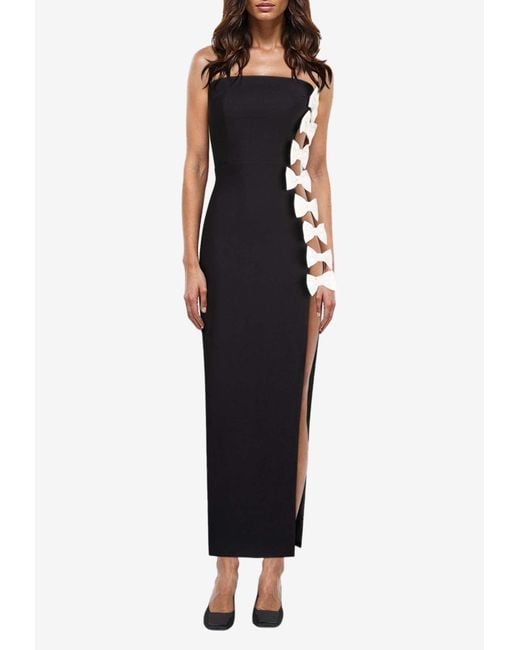 ATOIR Black Strapless Bow-Detailed Midi Dress