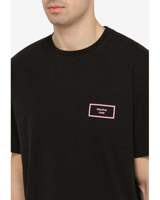 Martine Rose Black Logo-Printed Crewneck T-Shirt for men