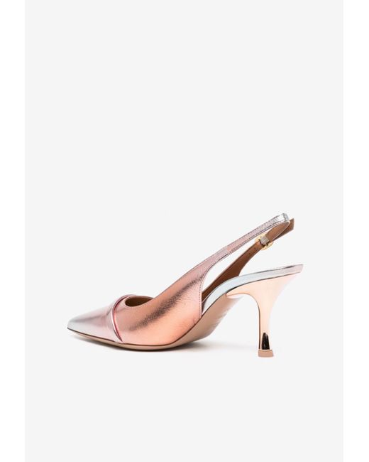 Malone Souliers Pink Jama 70 Ombré-Effect Slingback Leather Pumps