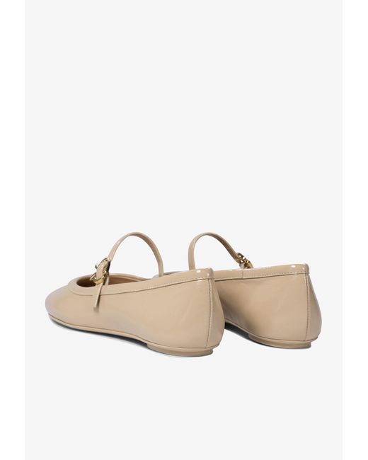 Gianvito Rossi White Carla Patent Leather Ballet Flats