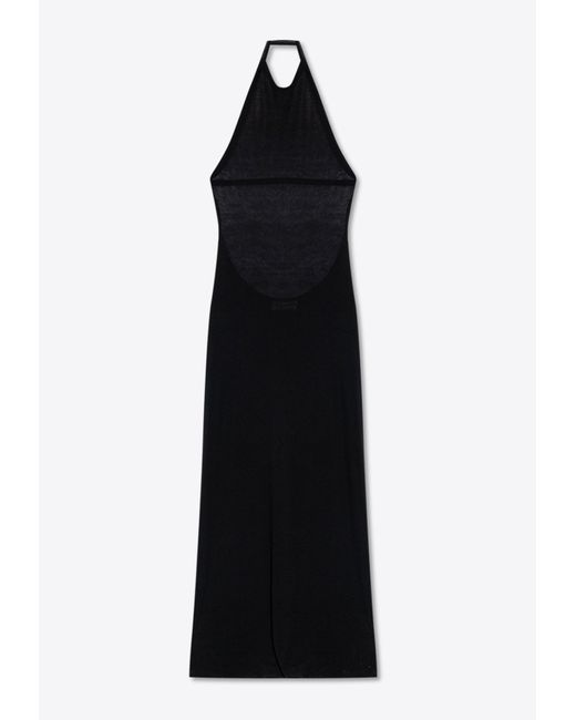 Saint Laurent Black Halter Neck Maxi Dress