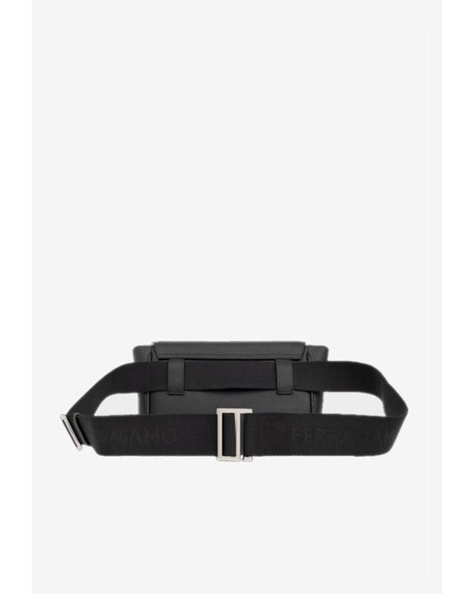 Ferragamo White Florence Leather Belt Bag for men