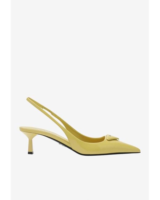 Prada Metallic Leather Slingback Pumps