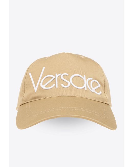 Versace Natural Logo Embroidered Baseball Cap for men