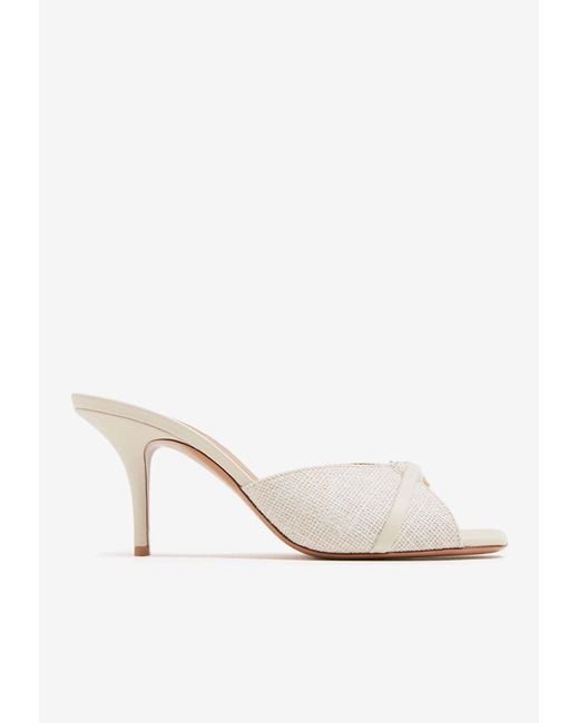 Malone Souliers White Patricia 70 Woven Mules