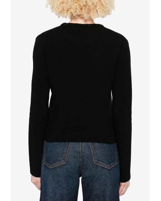 Moncler Black Wool And Cashmere Logo Sweater