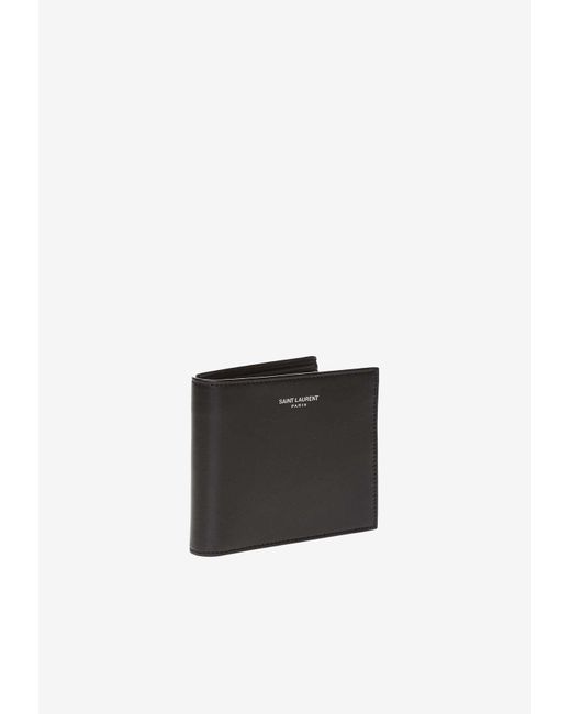 Saint Laurent White East/West Leather Bi-Fold Wallet for men