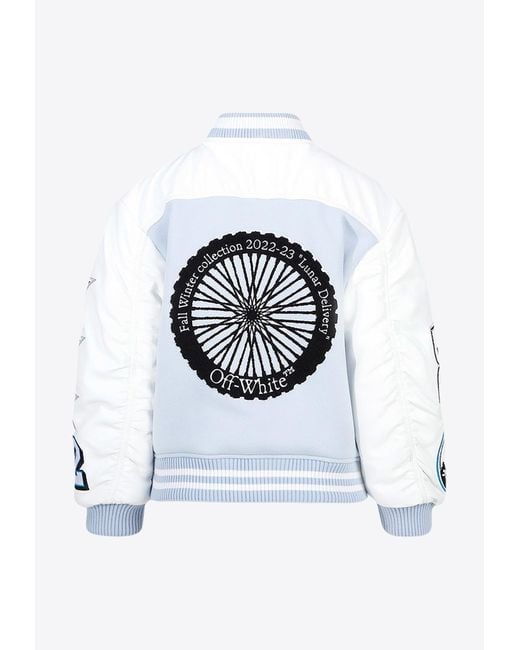 Off-White c/o Virgil Abloh Lunar Delivery Leather And Wool Bomber