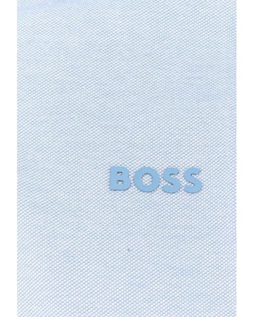 Boss Blue Embroidered Logo Polo T-Shirt for men