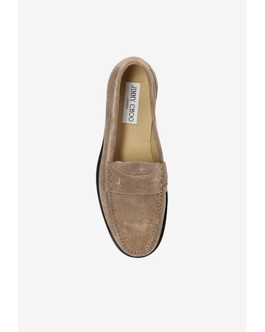 Jimmy Choo White Ethan Suede Loafers for men