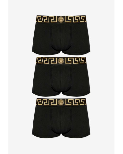 Versace Black Greca Border Boxers for men