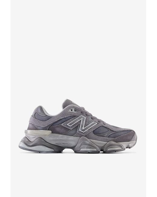 New Balance Gray 9060 In Grey/blue Leather