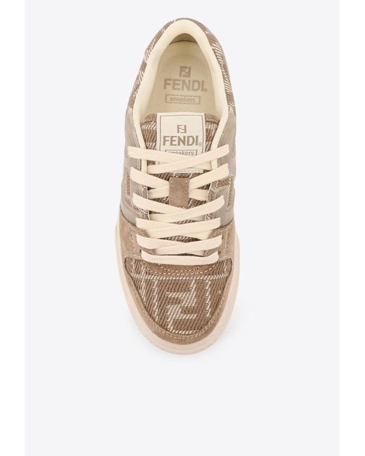 Fendi Natural Match Ff Jacquard Low-Top Sneakers
