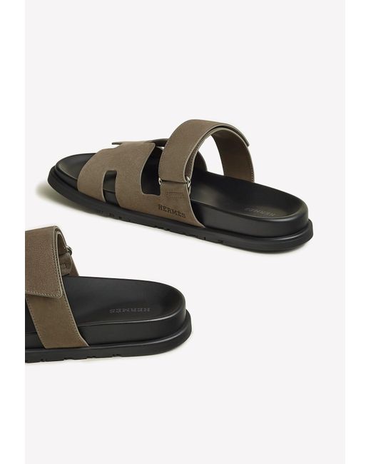 Hermès Chypre Sandals In Suede Calfskin for Men | Lyst