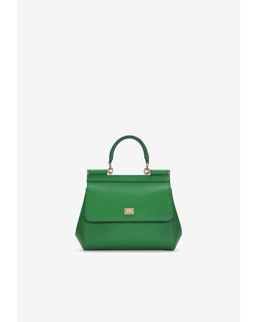 Dolce & Gabbana Green Medium Sicily Top Handle Bag