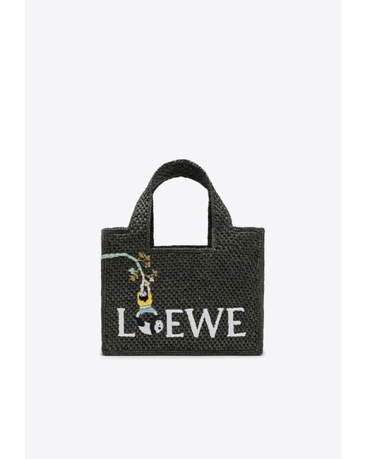 Loewe X Suna Fujita Small Logo-detailed Top Handle Bag in Black | Lyst