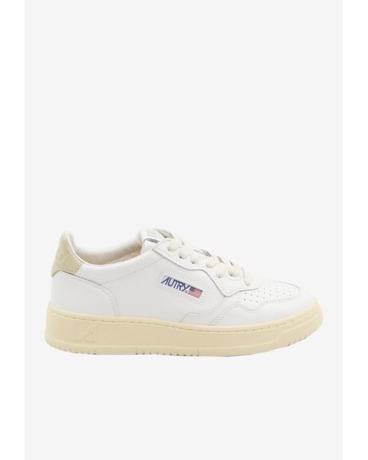 Autry White Medalist Low-Top Sneakers for men