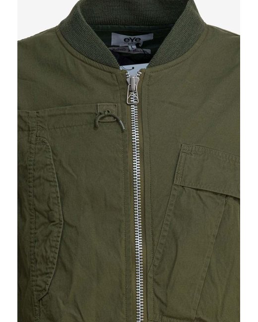 Junya Watanabe Green Bomber Jacket With Cargo-Pockets for men