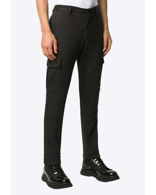 Dolce & Gabbana Black Turn-Up Cargo Pants for men