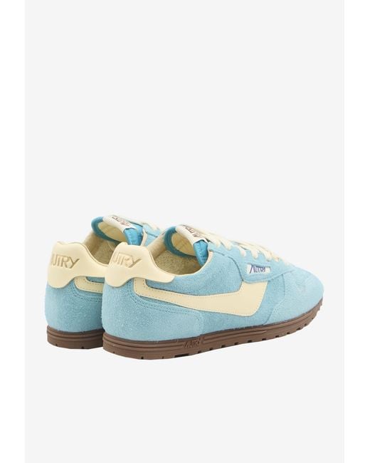 Autry Blue Windspin Suede Sneakers