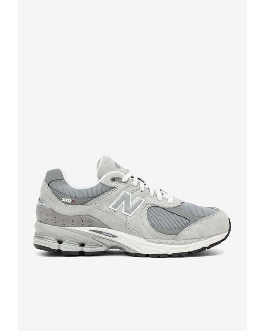 New Balance White 2002rx Low-top Sneakers In Suede And Mesh
